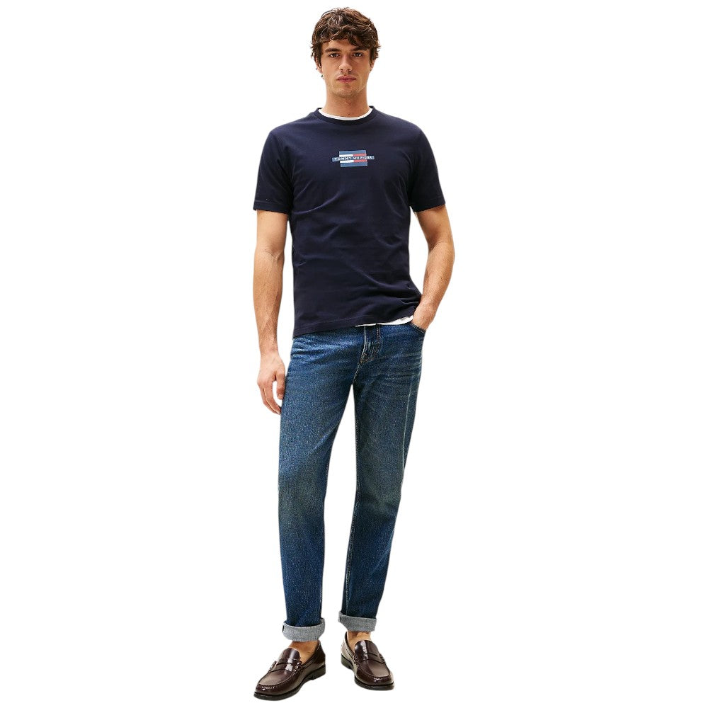 Tommy Hilfiger t-shirt blu logo centrale MW0MW38636DW5 T-shirt Tommy Hilfiger