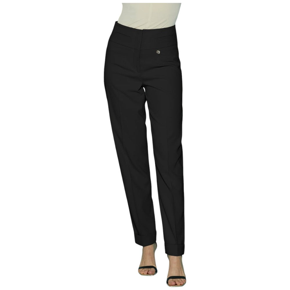 Relish pantalone nero vita alta con risvolto Elio RCA2407009006 Pantaloni Relish