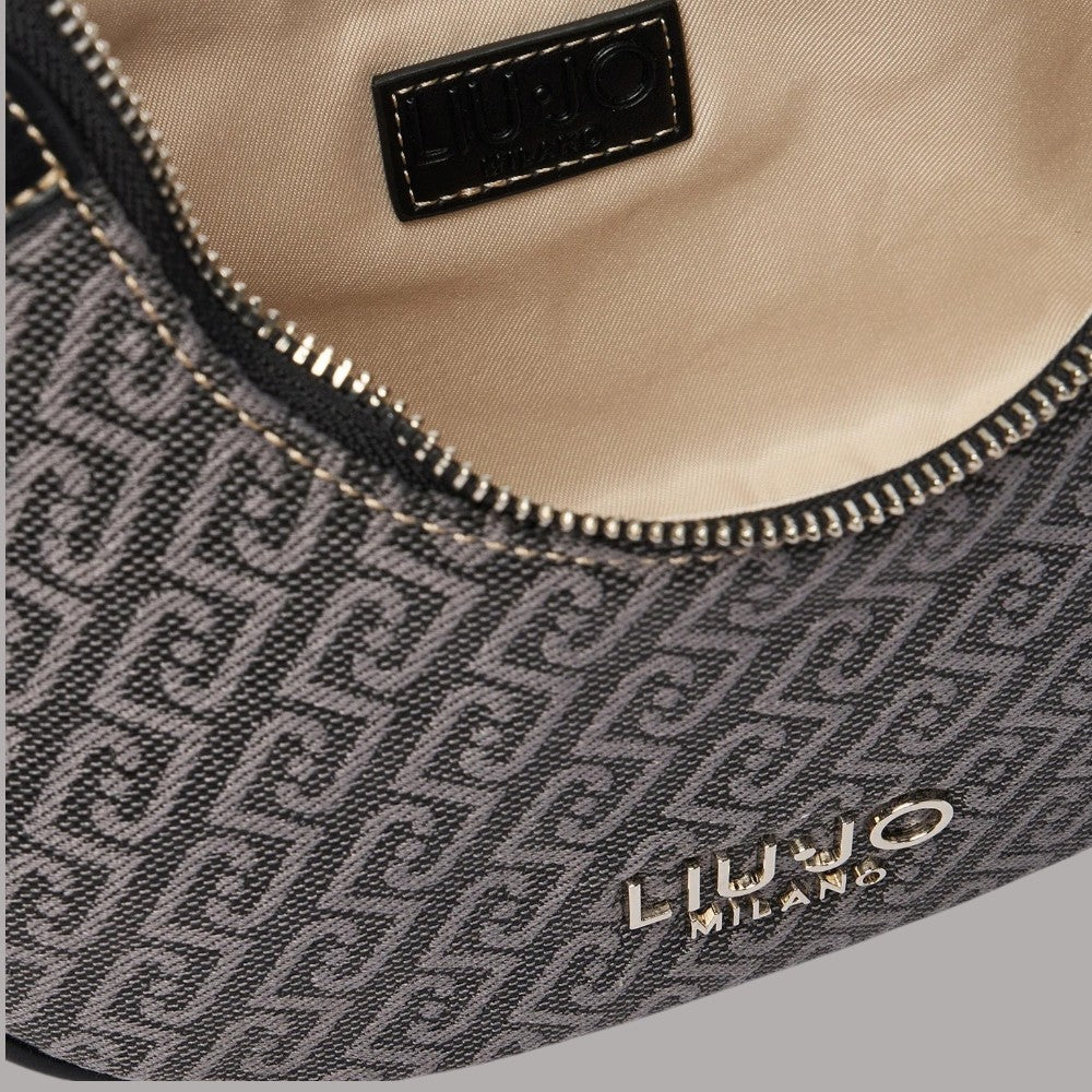 Interno borsa Liu Jo Small: jacquard monogramma e fodera beige con zip