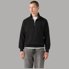 Felpa mezza zip Levi's Original Housemark nera con zip frontale e tessuto morbido