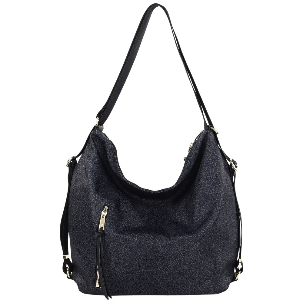 Ynot? Borsa Zaino nera in Tessuto Logato Cloud CLO050F6 YNot
