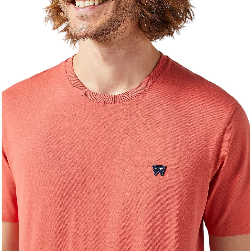 Wrangler t-shirt rosso logo piccolo 112350437 T-shirt Wrangler