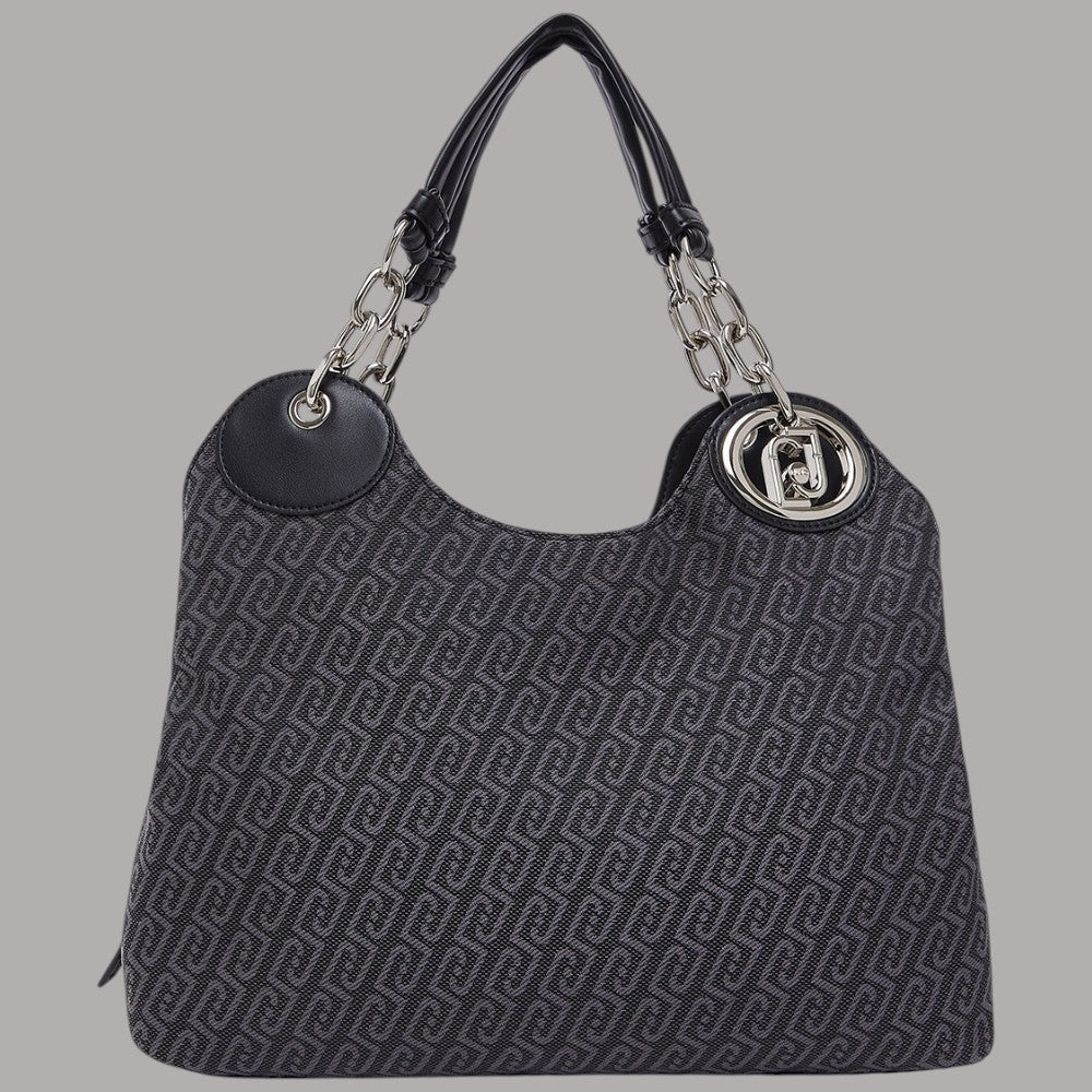 Liu Jo satchel in tessuto jacquard Faiza AF6024T378A con dettagli in nero e logo in metallo