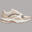 Scarpe da ginnastica Liu Jo beige con dettagli in suede, maxi monogram e lacci bianchi