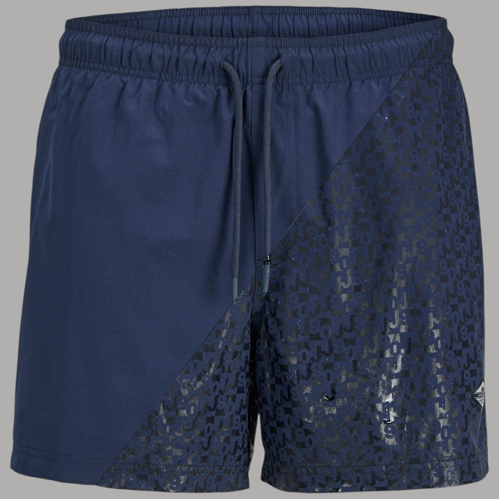 Jack & Jones Maui Magic Swim Costume da Bagno Uomo con stampa ibrida blu navy
