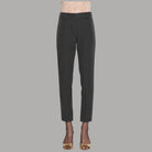 Pantaloni a sigaretta Relish Cisalina color ferro, gamba dritta e spacchetti al fondo