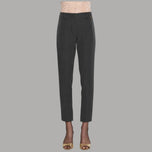 Pantaloni a sigaretta Relish Cisalina color ferro, gamba dritta e spacchetti al fondo