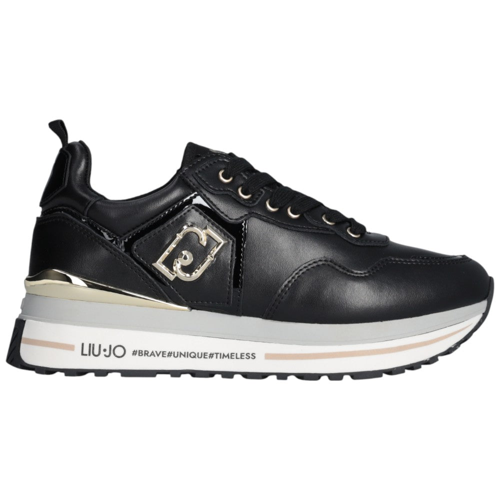 LIU JO sneakers nere in pelle MAXI WONDER Liu Jo