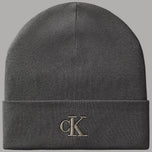 Berretto uomo Calvin Klein nero a coste con logo CK