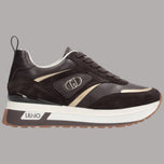 Sneakers Liu Jo Maxi Wonder 97 nere con dettagli beige e suola piatta