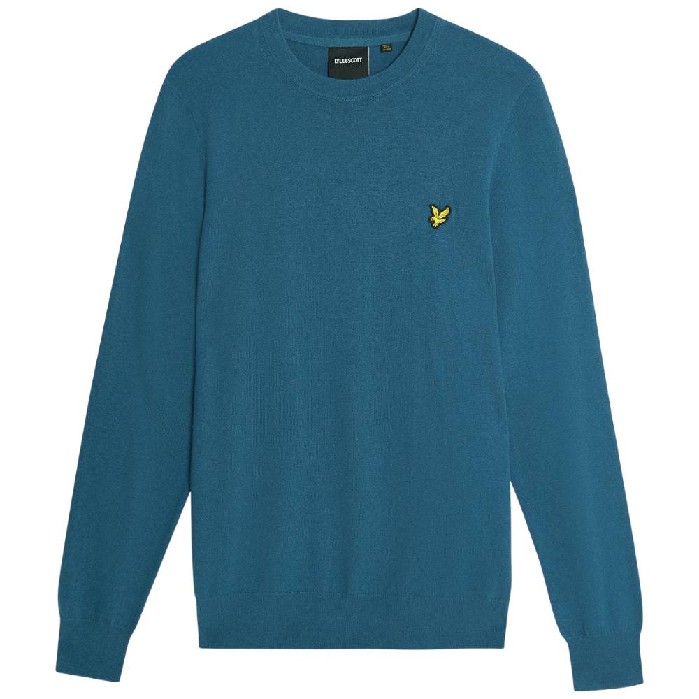 Lyle & Scott pullover merino blu acqua KN2110VC Maglieria Lyle & Scott