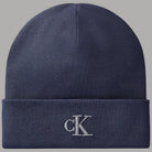 Berretto uomo Calvin Klein grigio in maglia con logo CK