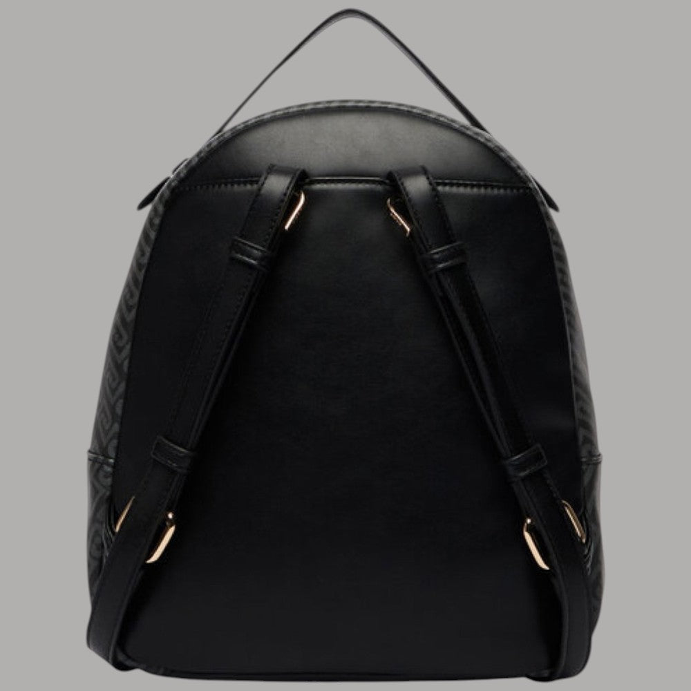 Liu Jo Manhattan logo monogram AF6209E1137 zaino nero con dettagli in pelle e logo frontale