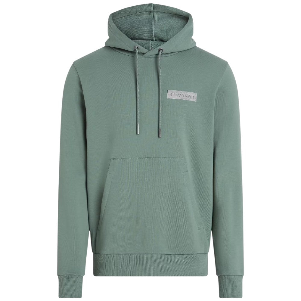 Calvin Klein felpa cappuccio verde raised logo K10K113555CED Felpe Calvin Klein