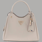 Borsa a mano Guess Meridian marrone con tracolla removibile e logo frontale