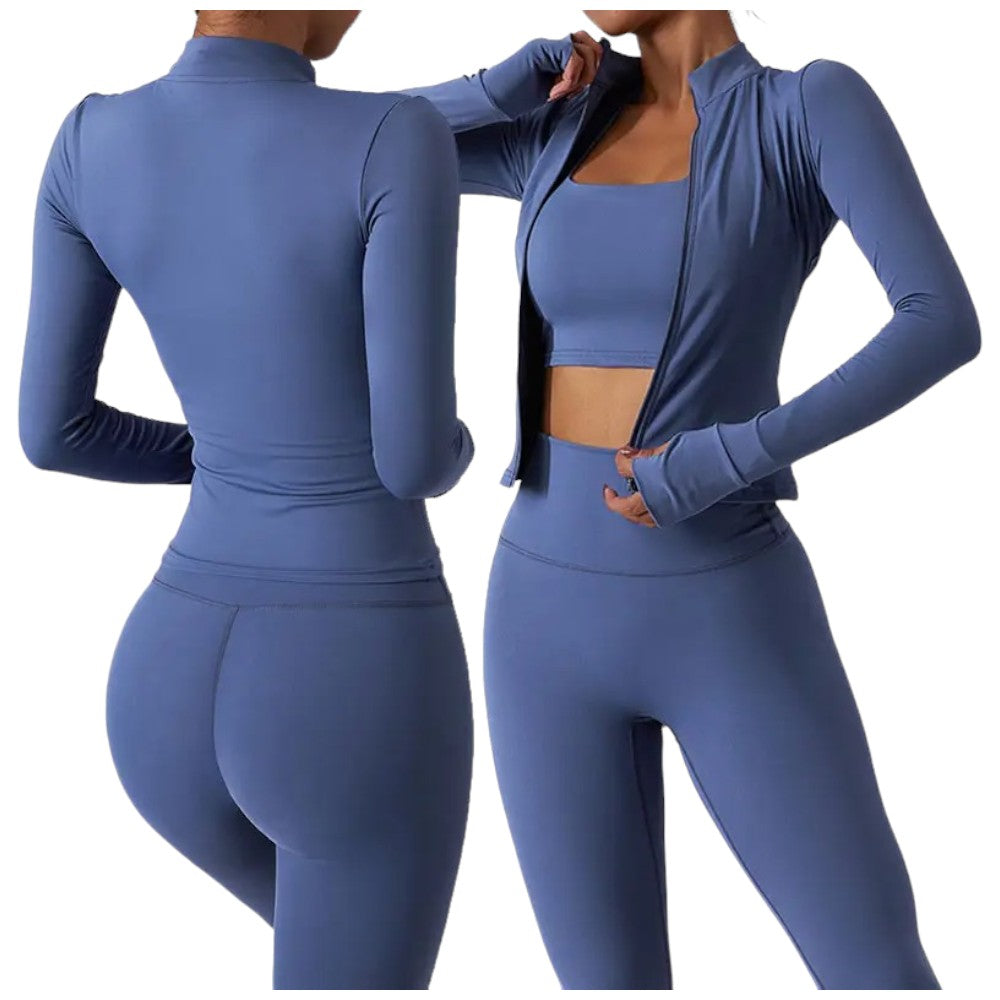 Sei G felpa blu con zip traspirante fitness palestra SEIGS002 - Prodotti di Classe