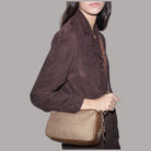 Borsa a tracolla Liu Jo Faiza in tessuto jacquard con dettagli marroni