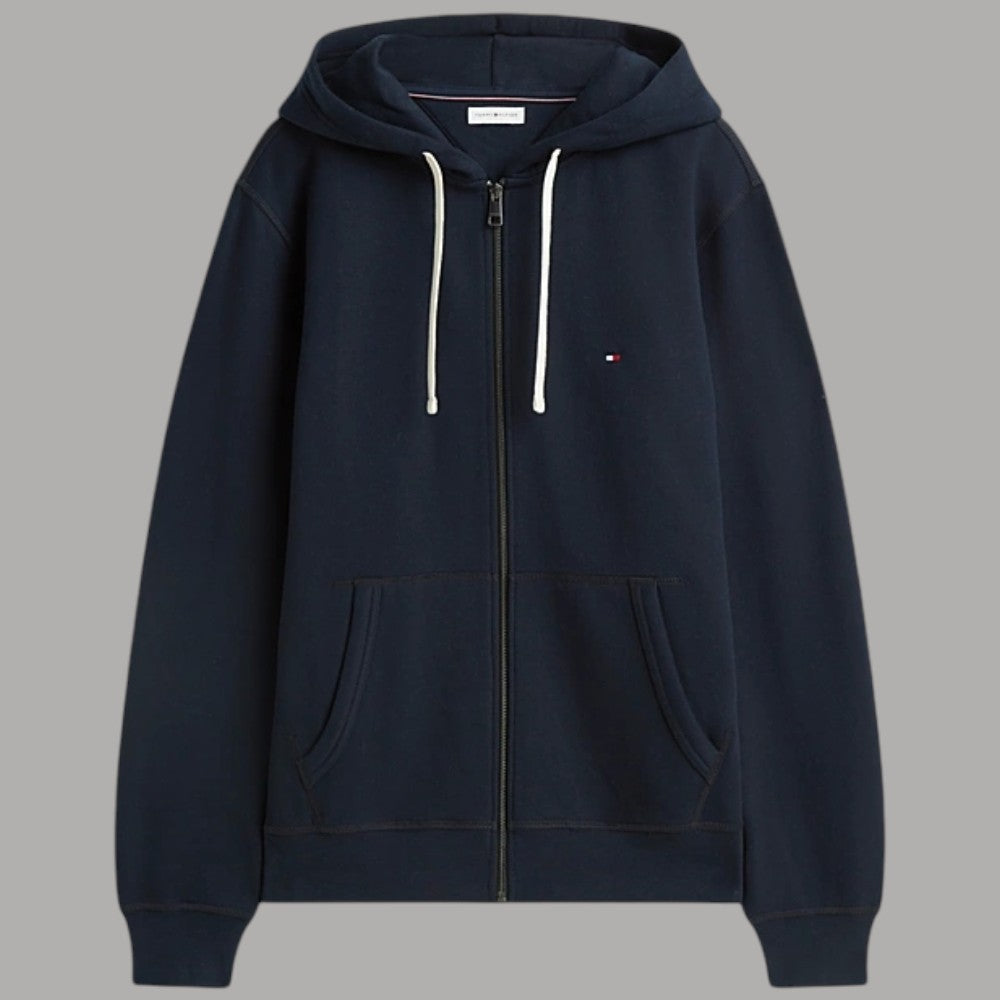 Felpa con cappuccio e zip Tommy Hilfiger con logo piccolo