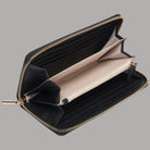 Portafoglio Liu Jo zip around XL aperto, interno nero con tasche e zip dorata