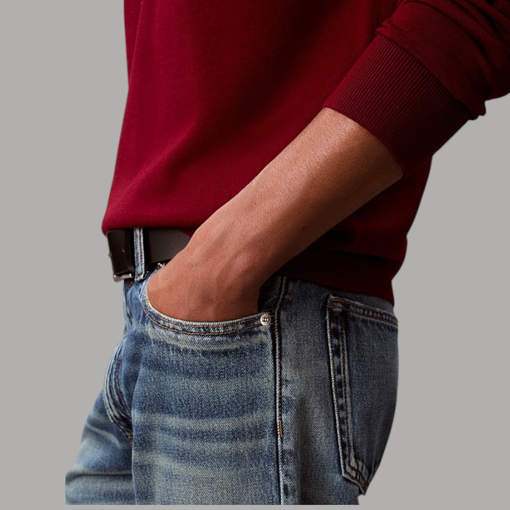 Calvin Klein maglione in lana merino rosso con texture liscia