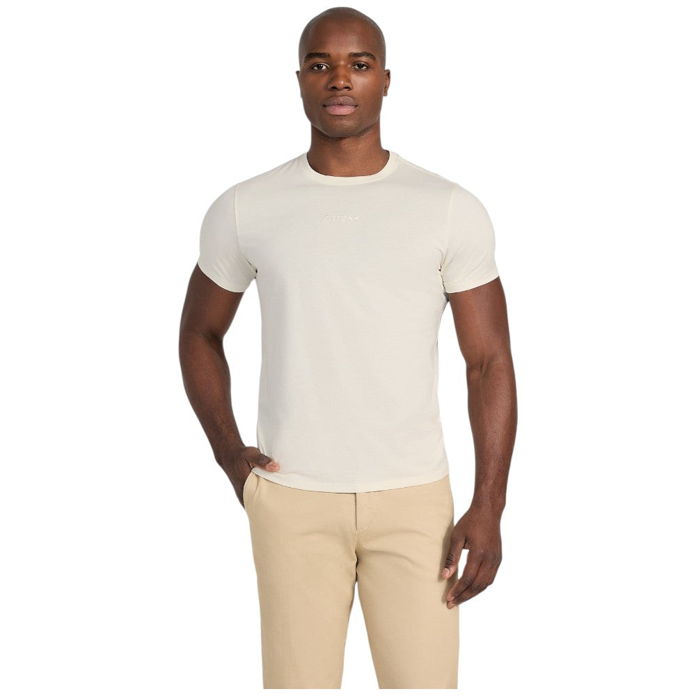 Guess t-shirt crema logo ricamato M4GP39 K7HD0 G1V7 T-shirt Guess