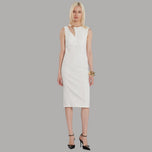 Relish Abito Cecile midi smanicato con apertura e spacco elegante Made in Italy