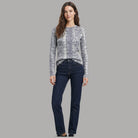 Liu Jo T-shirt manica lunga stampata animalier grigia con logo e stampa all-over