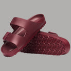 Birkenstock Arizona EVA ciabatte rosso vino, texture liscia con suola zigrinata, retro