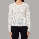 Liu Jo T-shirt in pizzo semi trasparente bianco con texture floreale