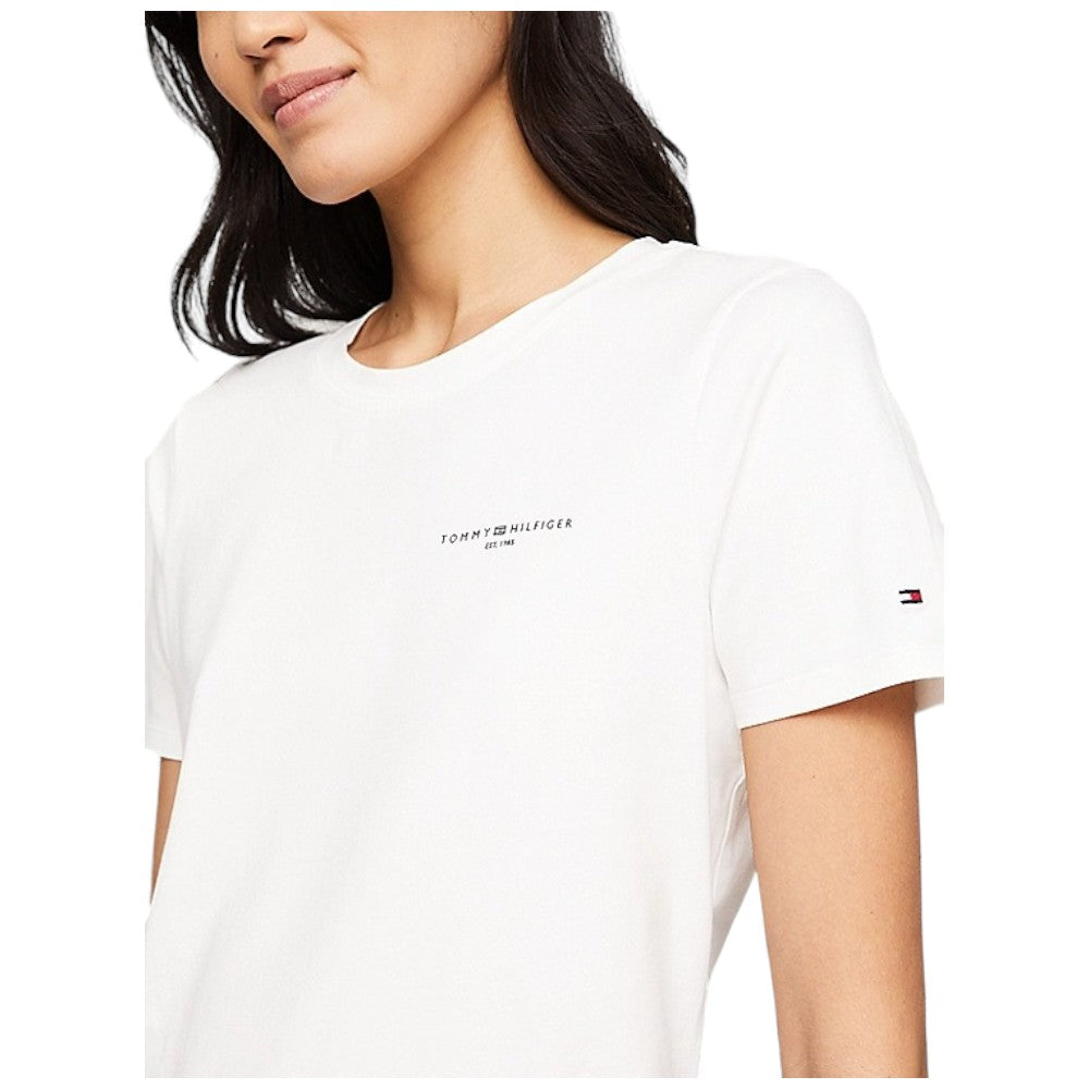 Tommy Hilfiger t-shirt bianco logo mini corp WW0WW37877 T-shirt Tommy Hilfiger