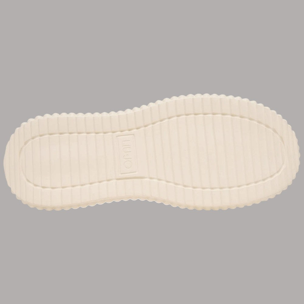 Sneakers Liu Jo Elodie 01 in pelle scamosciata beige suola platform vista dal basso