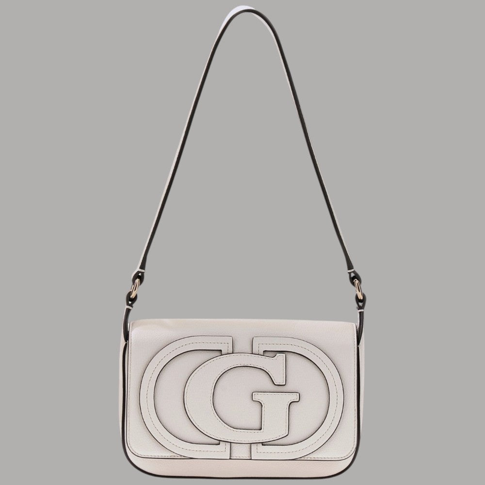 Borsa a spalla Guess Ruby nera con patta e logo frontale