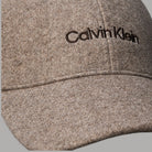 Calvin Klein cappello in feltro beige con logo ricamato frontale