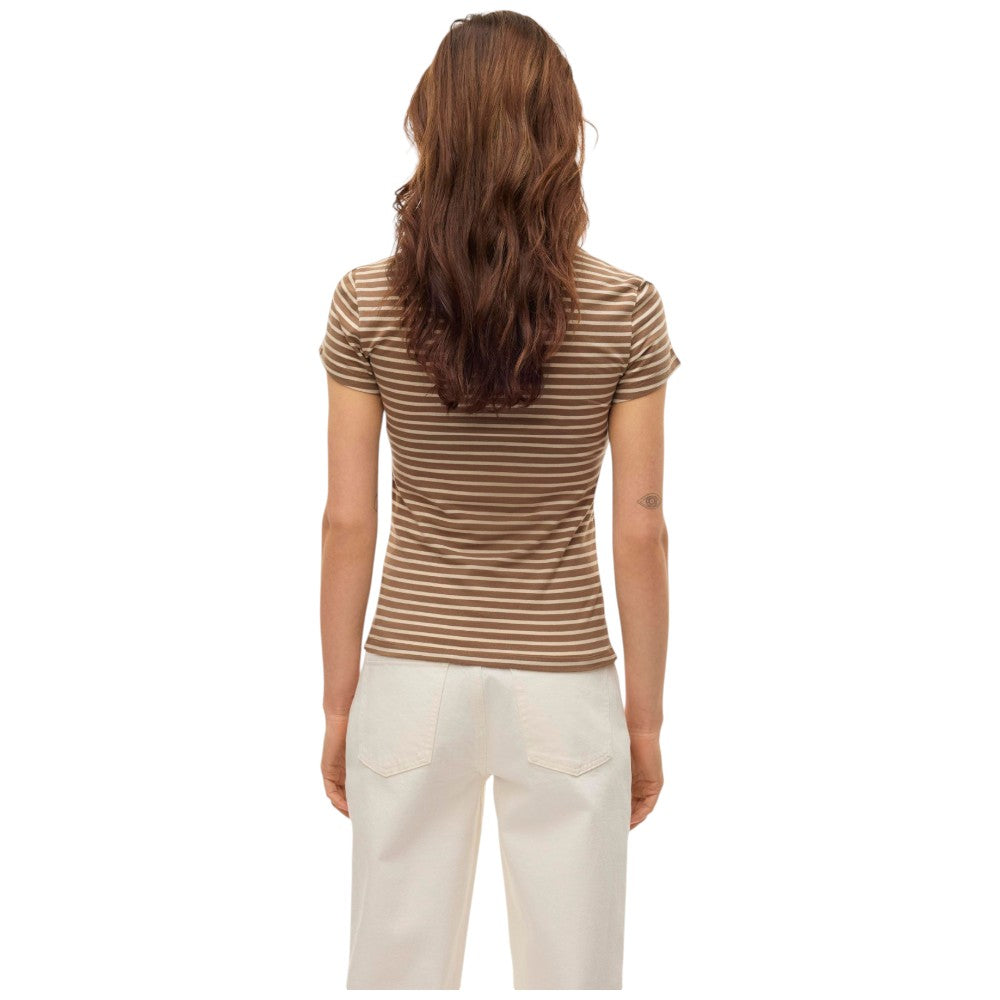 Vero Moda t-shirt a righe beige e marrone Fiona 10300882 T-shirt Vero Moda