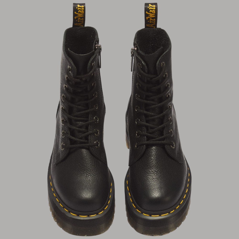 Stivali platform Dr Martens Jadon III in pelle Pisa neri con suola gialla
