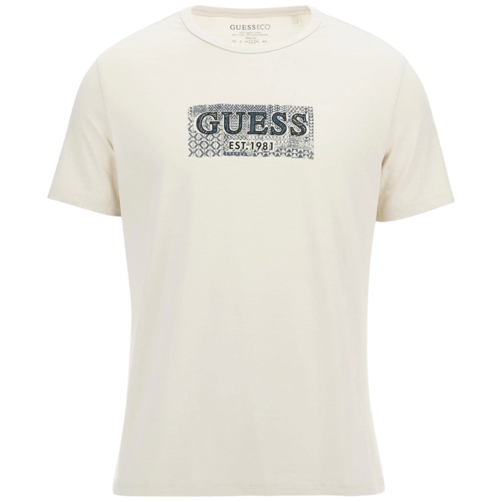 Guess t-shirt beige chiaro logo box M5GI19 J1314 G1V7 T-shirt Guess