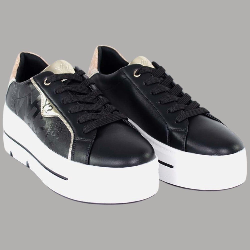 Sneakers YNot nere con suola rialzata, dettagli bronzo e lacci (paio)
