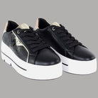 Sneakers YNot nere con suola rialzata, dettagli bronzo e lacci (paio)