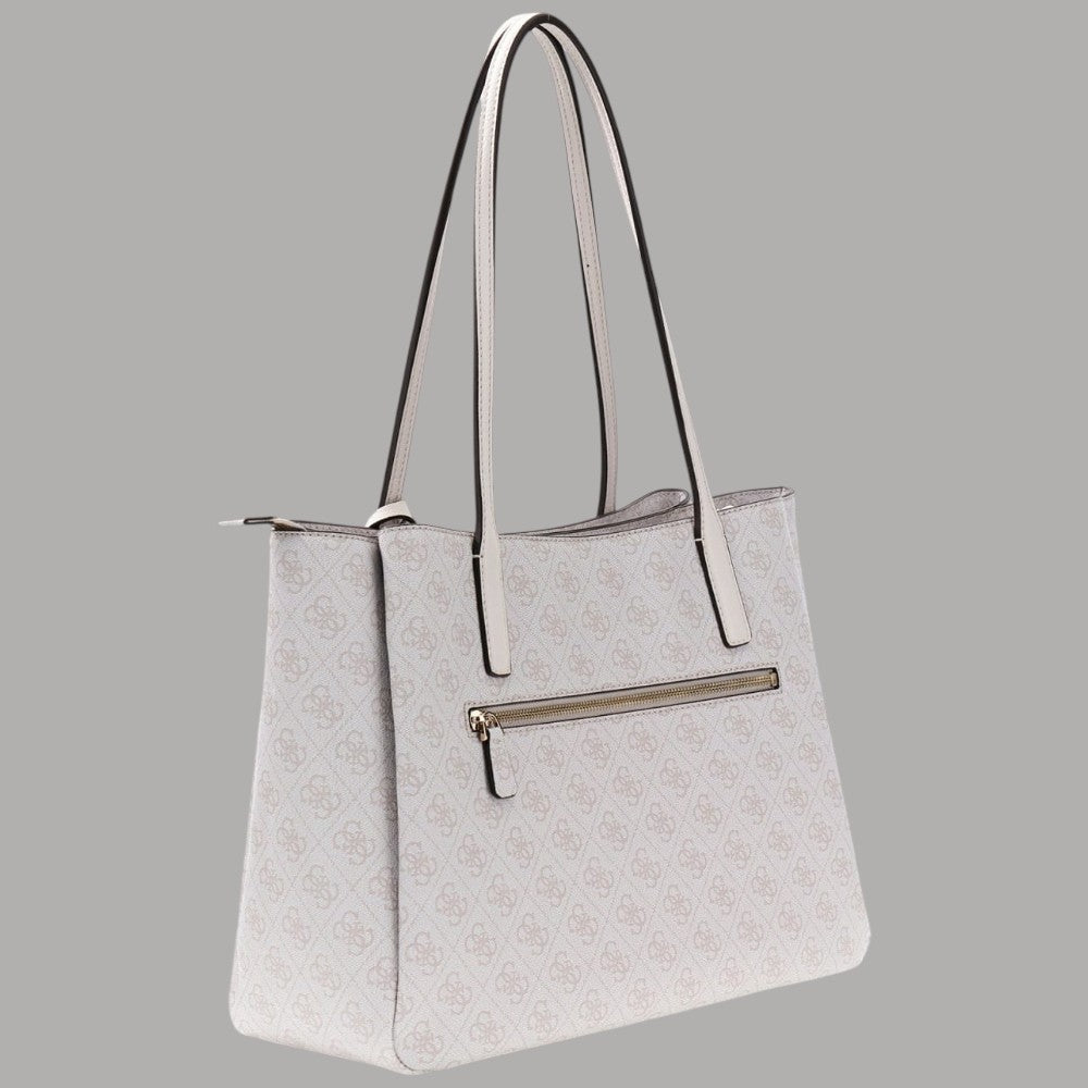 Borsa shopping Guess Noelle II Tech Tote marrone con logo all-over