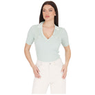 Guess polo in maglia a coste verde acqua Paula W5RR25Z2U00G8DD Polo Guess