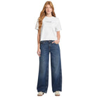 Guess Jeans t-shirt bianca boxy fit logo ricamato W5RI42 K8HM0 G011 T-shirt Guess Jeans