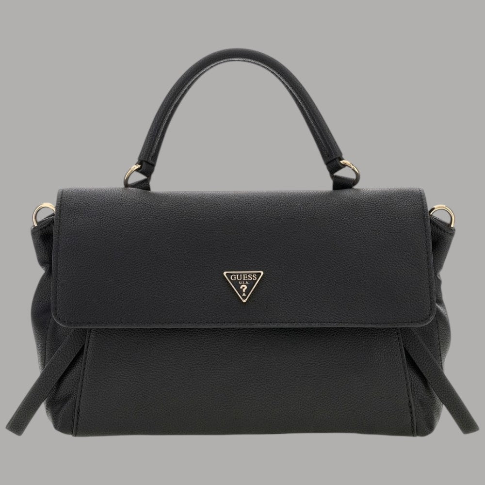 Borsa a mano Guess Devon marrone con stampa 4G e tracolla