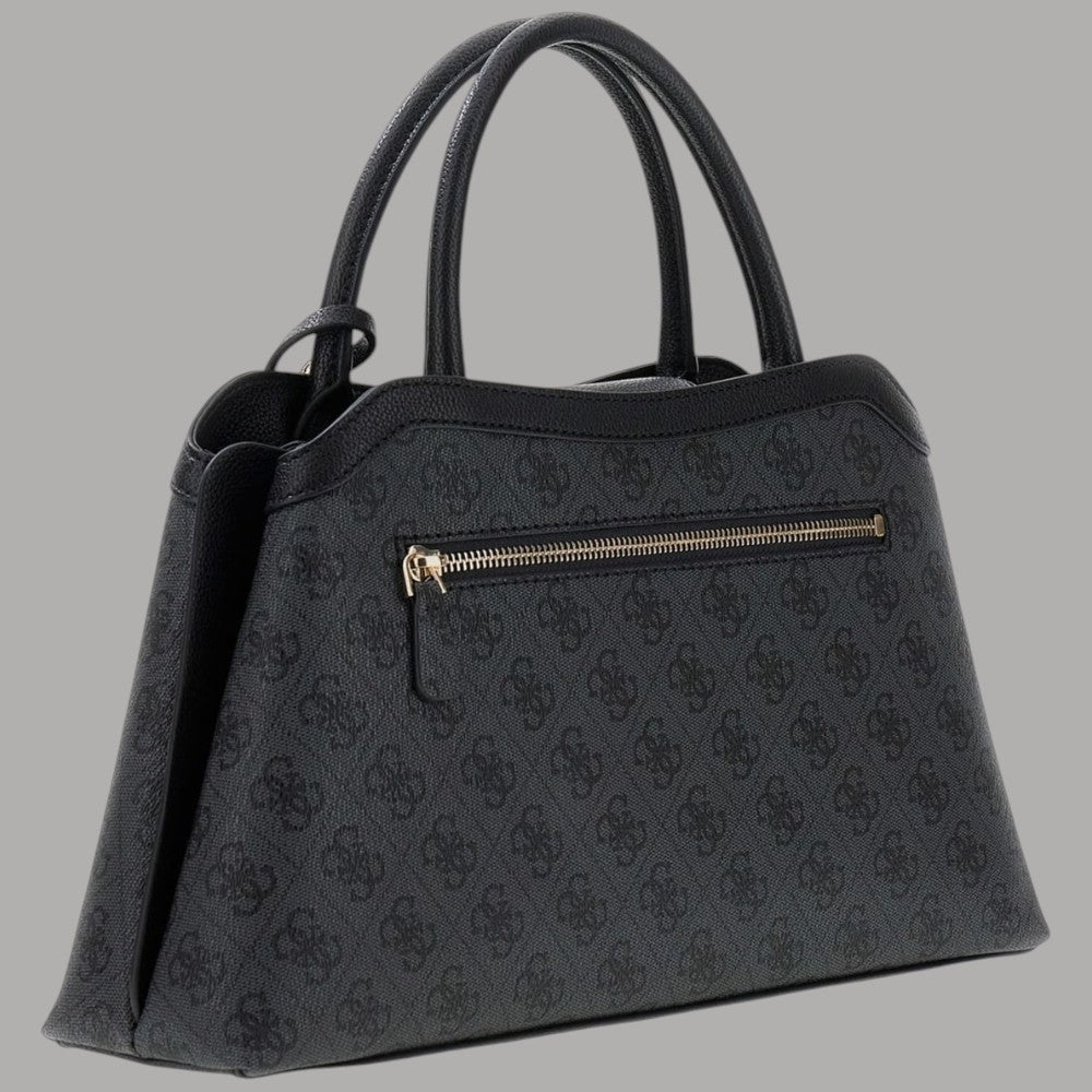 Borsa a mano Guess nera con zip frontale e tracolla regolabile