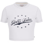 Guess jeans t-shirt bianca cropped con stampa W5RI59 J1314 G011 T-shirt Guess Jeans