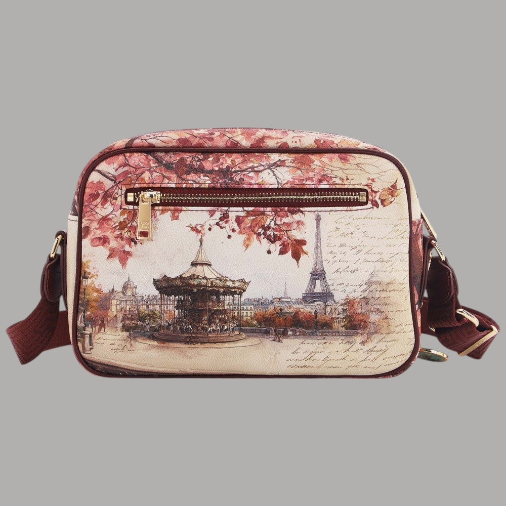 YNot Yes Bag grande con stampa città e dettagli decorativi a rilievo