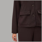 Vero Moda giacca in modal marrone con tasche frontali e dettaglio bottone