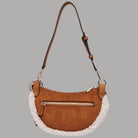 Borsa a spalla Guess Katie con inserti effetto teddy