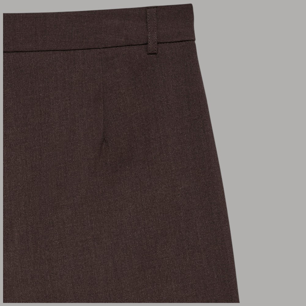 Vero Moda Pantaloni straight pant in tessuto marrone, dettaglio cuciture e cinturino