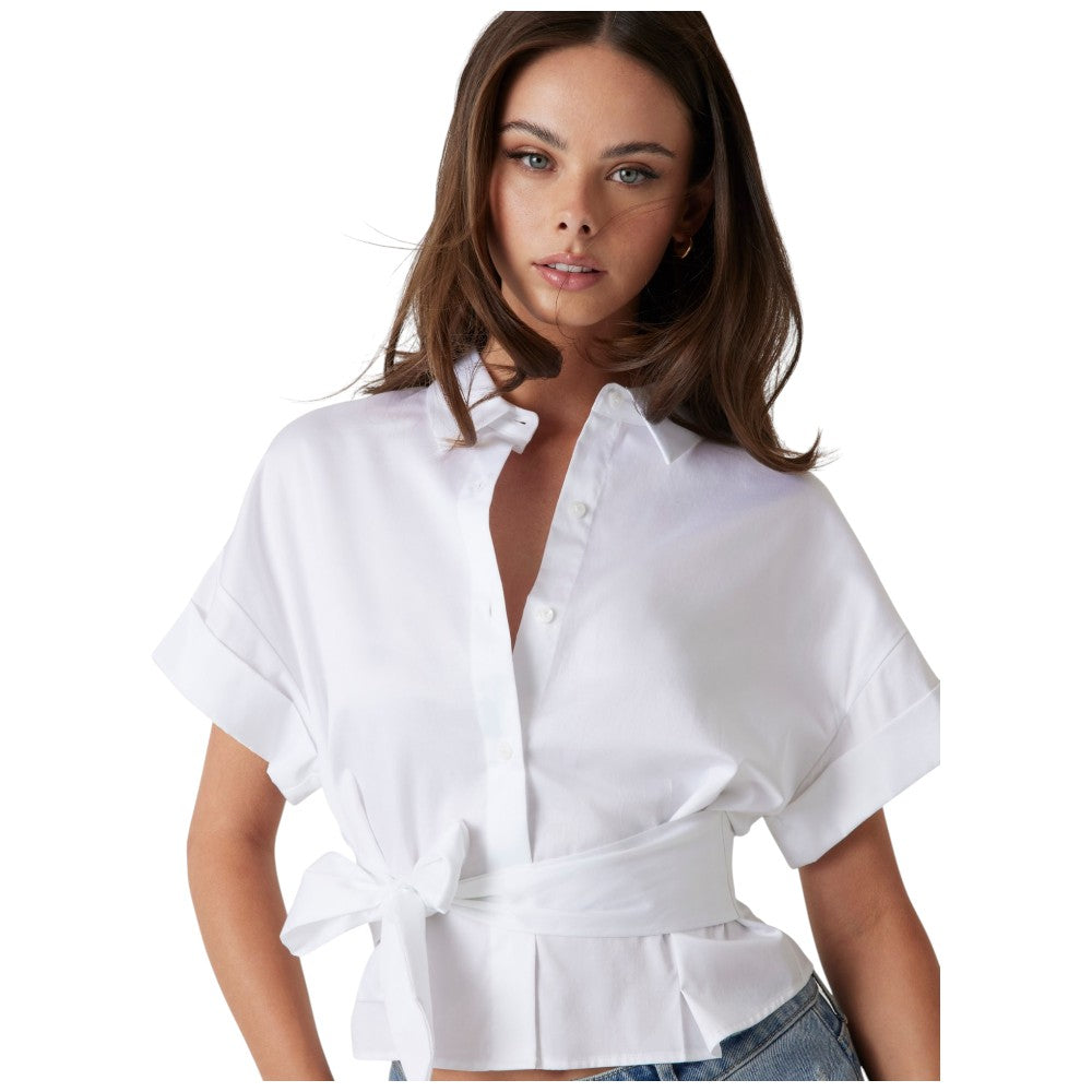 Guess camicia bianca cropped Julie W5GH0W WAF10 G011 Camicie Guess