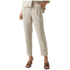 Vero Moda pantaloni in lino beige chiaro Jesmilo 10279691 Pantaloni Vero Moda
